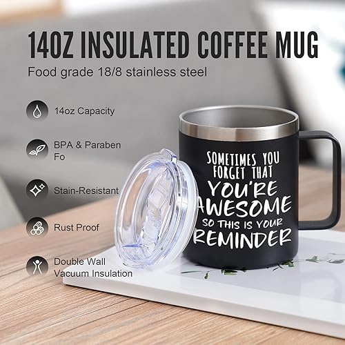 Miniatura 3 de NOWWISH Regalos Inspiradores para Hombres y Mujeres, Taza de Café "Sometimes You Forget You're Awesome", Regalos de Agradecimiento, Regalos