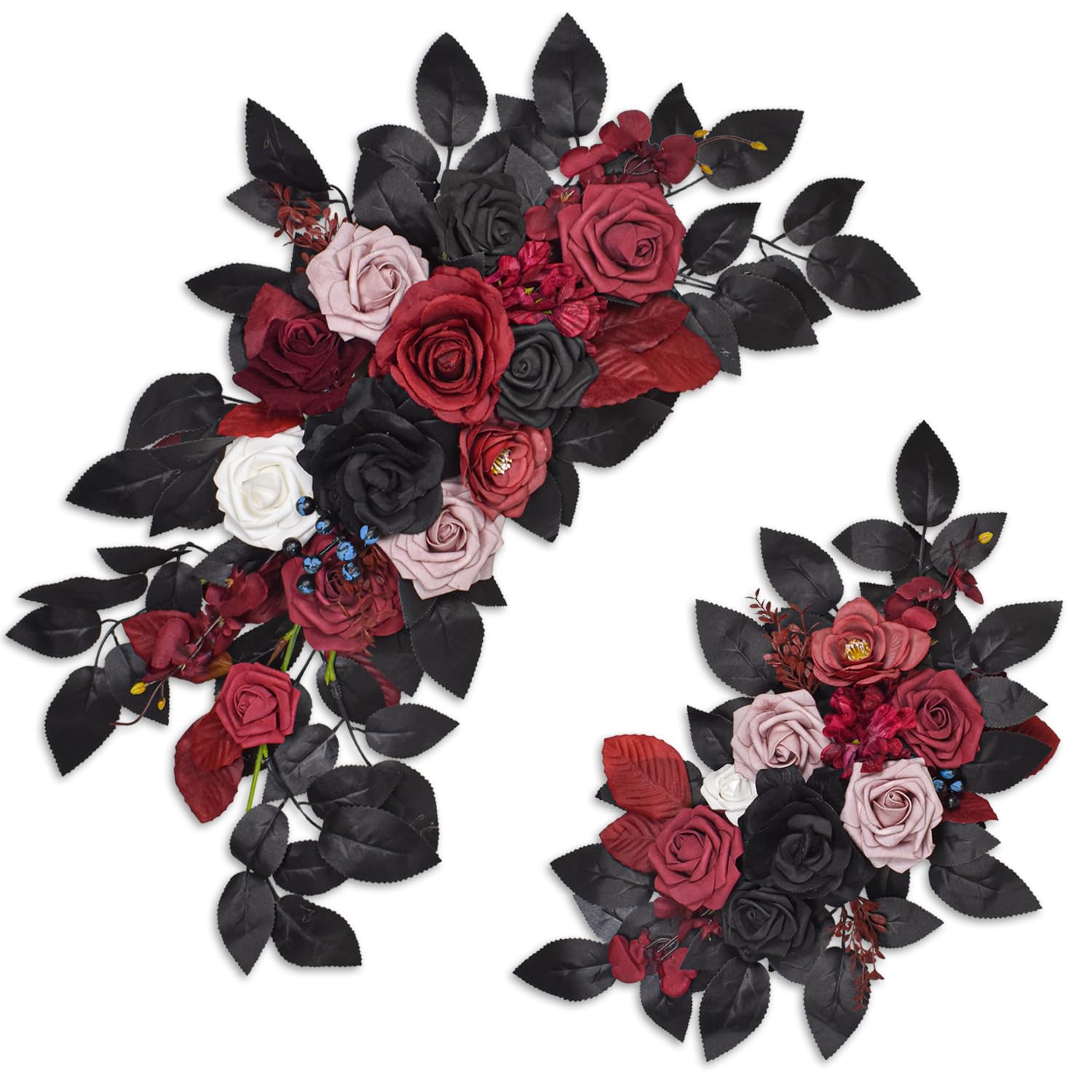 Set di 2 fiori artificiali per archi nuziali, decorazione per | Fiori di seta colorati resistenti ai raggi UV, per feste di compleanno, cabine fotografiche e celebrazioni