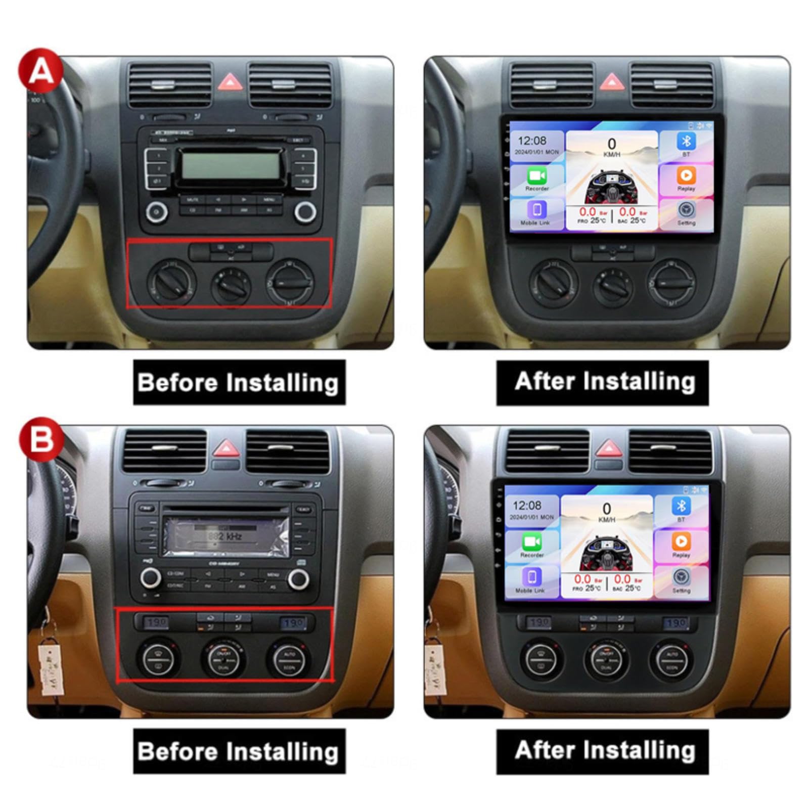 Android 15 Car Stereo 9" Samochód Dla Sagitar Jetta5 2006-2010,M107