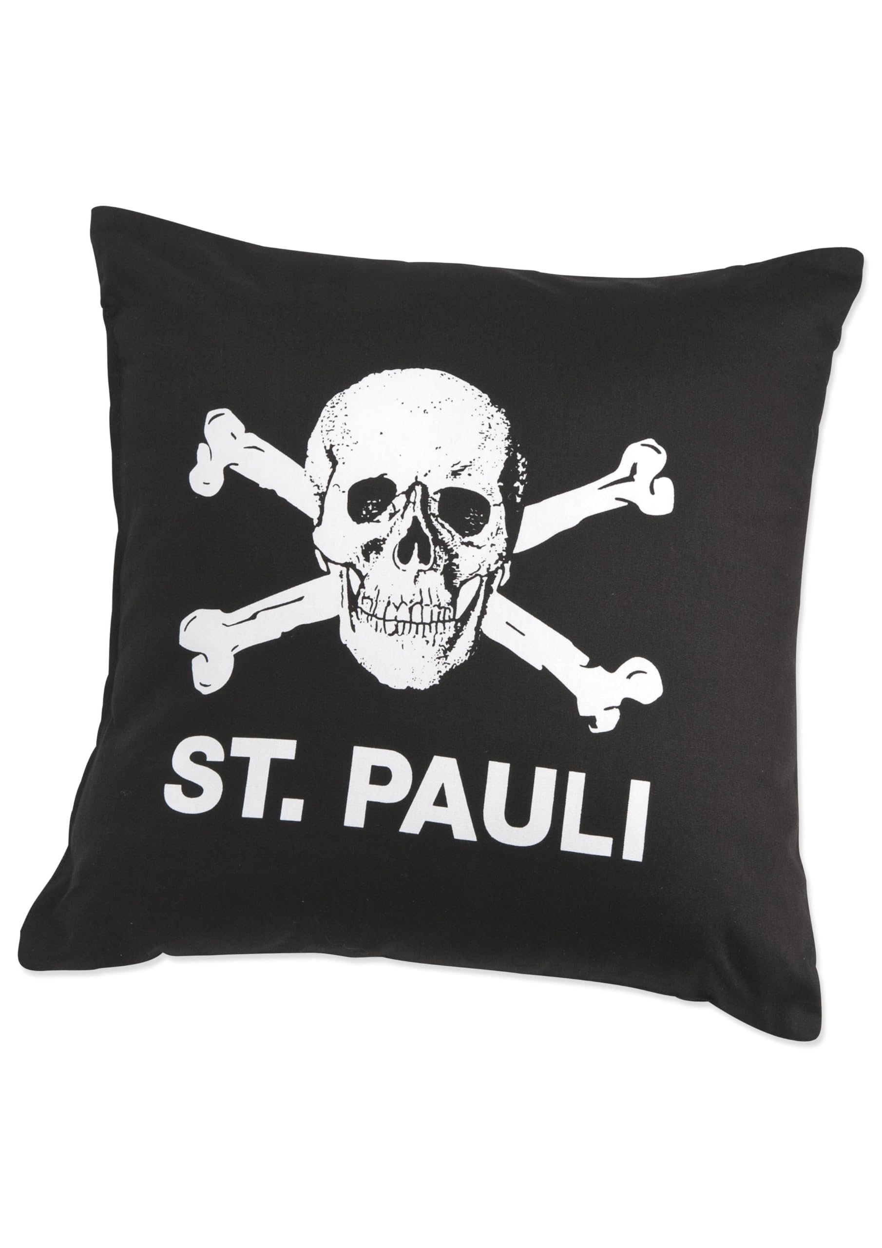 FC St. Pauli Kissen Totenkopf 40 x 40 cm - Sofakissen schwarz