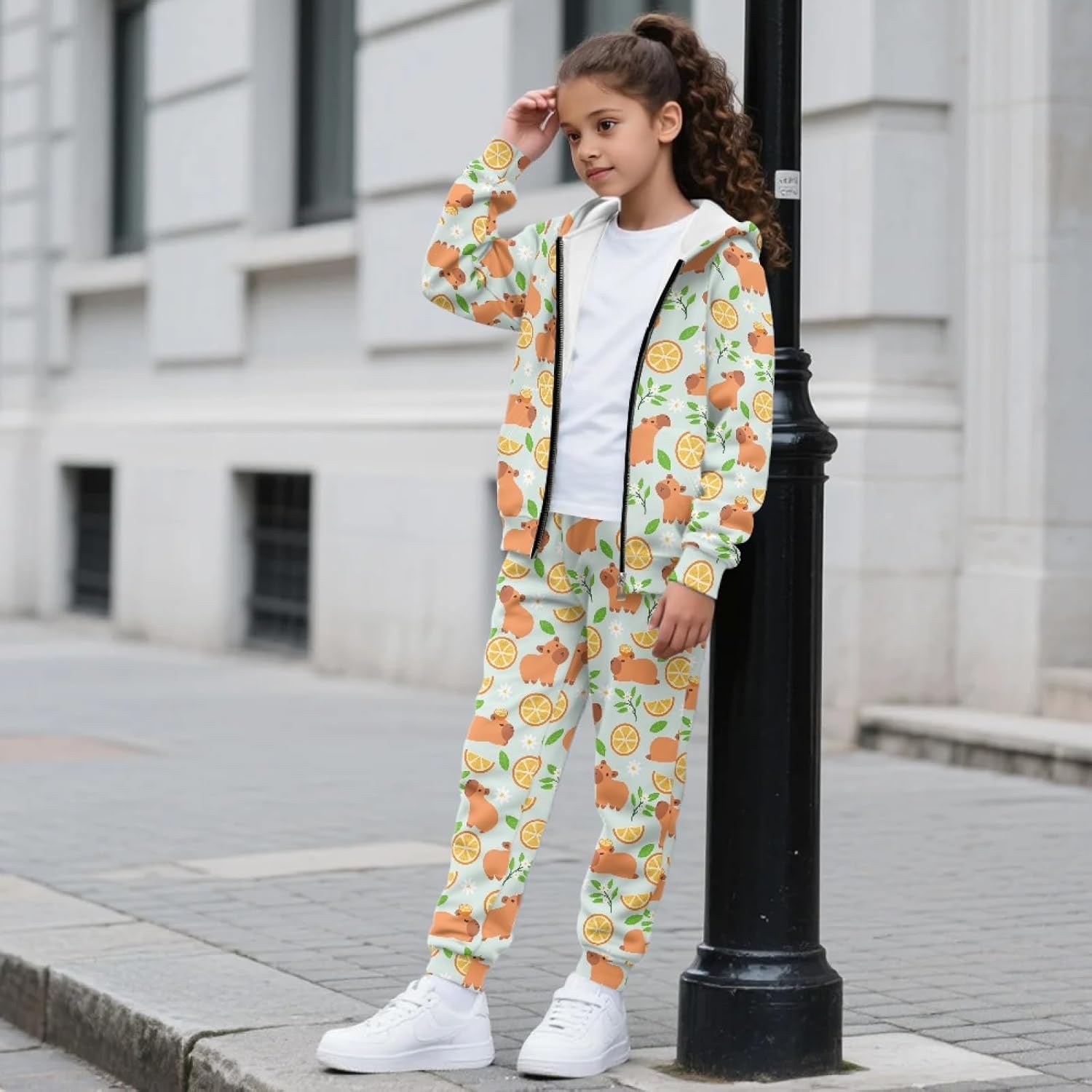 HUIACONG Sweatsuits for Girls Sweat Set for Kids Children Sweat Suit