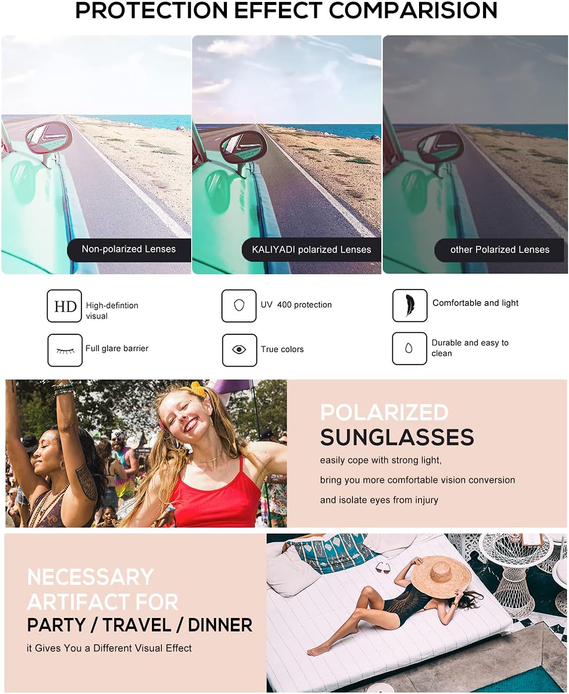 KALIYADI Matte Finish + Hexagon Sunglasses, Better in Bundle!