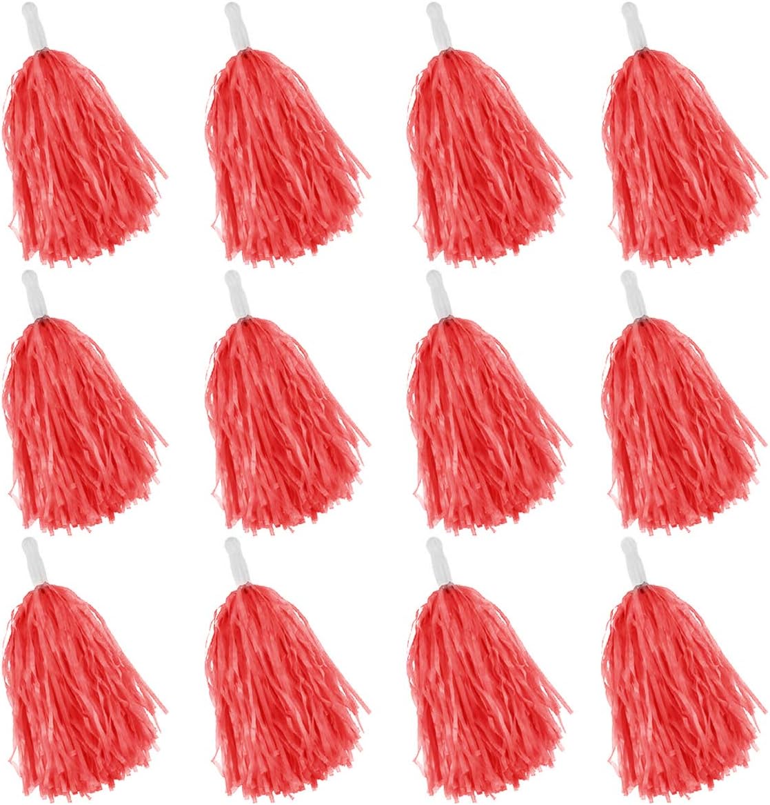 Faxco 12Pack Plastic Pom Poms Cheerleading Pom Poms Sports Dance Cheer Plastic Pom Pom for Rooters, Cheering Squard, Cheering Team : Sports & Outdoors