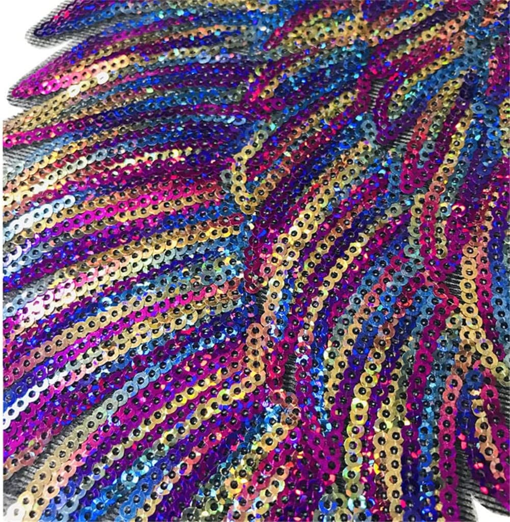 40 Adesivi In Tessuto Con Ali Di Paillettes - Decorazioni Fai Da Te Per Vestiti E Accessori