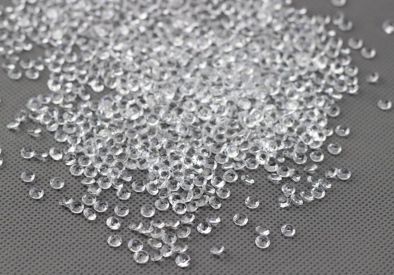 2000 Diamond Table Confetti Wedding Party Decorations (6mm, Clear)