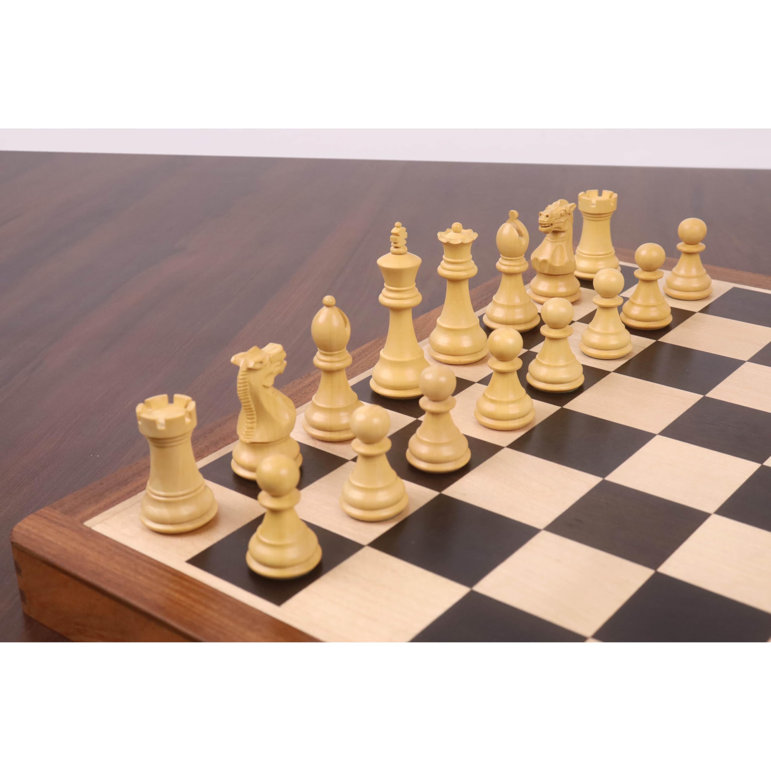 Royal Chess Mall- Set di scacchi da viaggio magnetico della serie Premier da 16 pollici- Scacchiera in legno di ebano e acero con pezzi in bosso ebanizzato