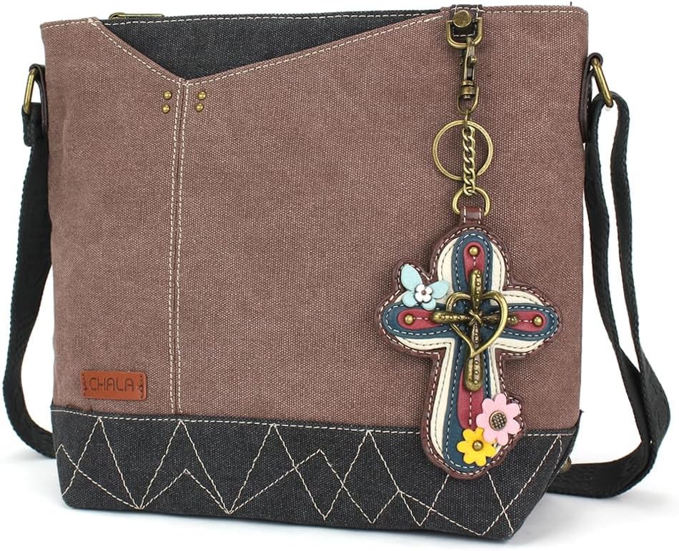 CHALA Prism Crossbody Womens Shoulder Purse with Adjustable Strap - Darling Cross - mauve