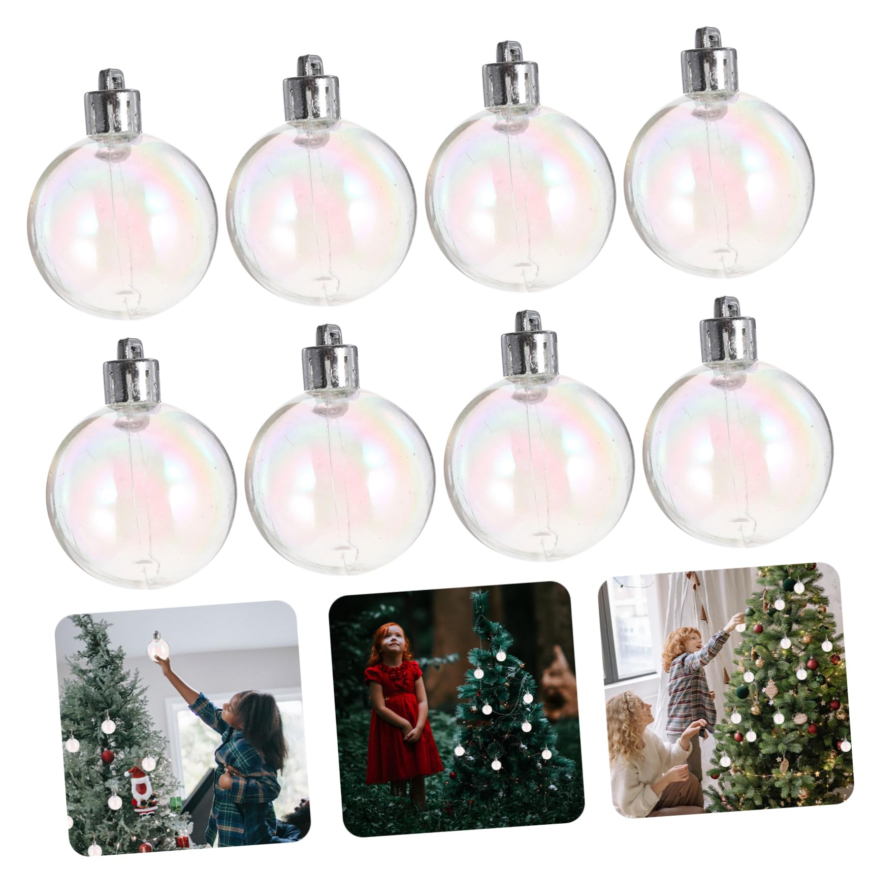 Ifundom 12 Piezas Bola De Burbujas De Adornos De Arbol De Navidad Bolas De Navidad Irrompibles Adorno Navideño De Plástico Esfera Colgante Navideña El Plastico Paseo Bola De Nieve