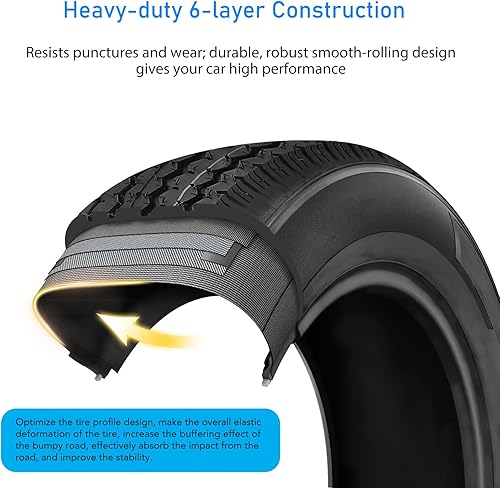 Miniatura 6 de Paquete de 2 neumáticos de remolque 480-12 4.80x12 4.80-12 4.8-12 4.8-12 con llantas de 12 pulgadas, 5 lengüetas en 4.5 pulgadas, rango de carga C