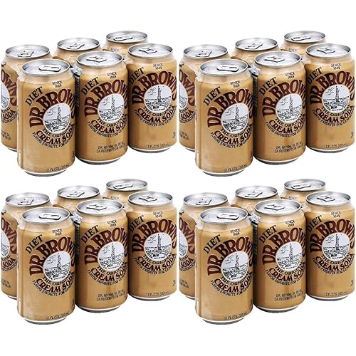 Dr. Brown Soda Cream Soda Diet 6 unidades, 12 onzas (paquete de 4)