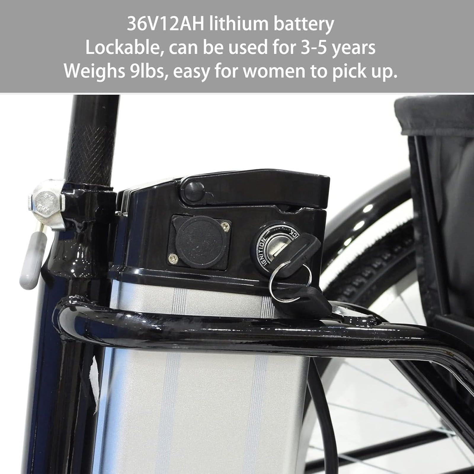 Elektrische Dreirad E-Trike 24 Zoll 3-Rad-Elektrodreirad 36V 13Ah E-Bike mit Gepäckkorb/Sitz hinten für Männer, Frauen, ältere Menschen