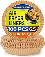 Vista 9 de 125 forros pequeños desechables de papel pergamino para freidora de aire con canastas de 2 y 2.1 cuartos de galón, hojas de papel de hornear