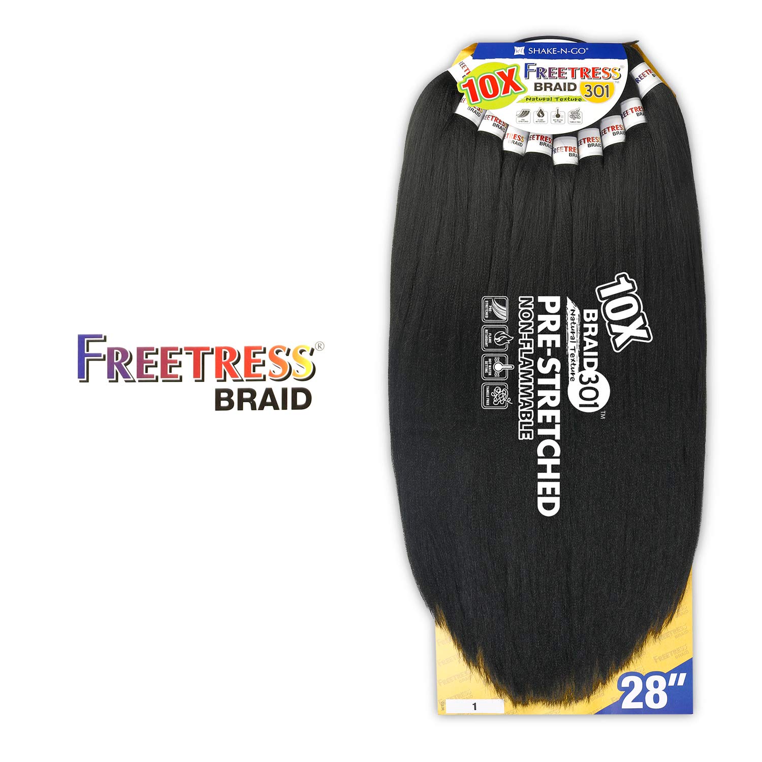 FreeTress Natural Texture Braids Pre-Stretched 10X Braid 301 28" (2-pack, 2)