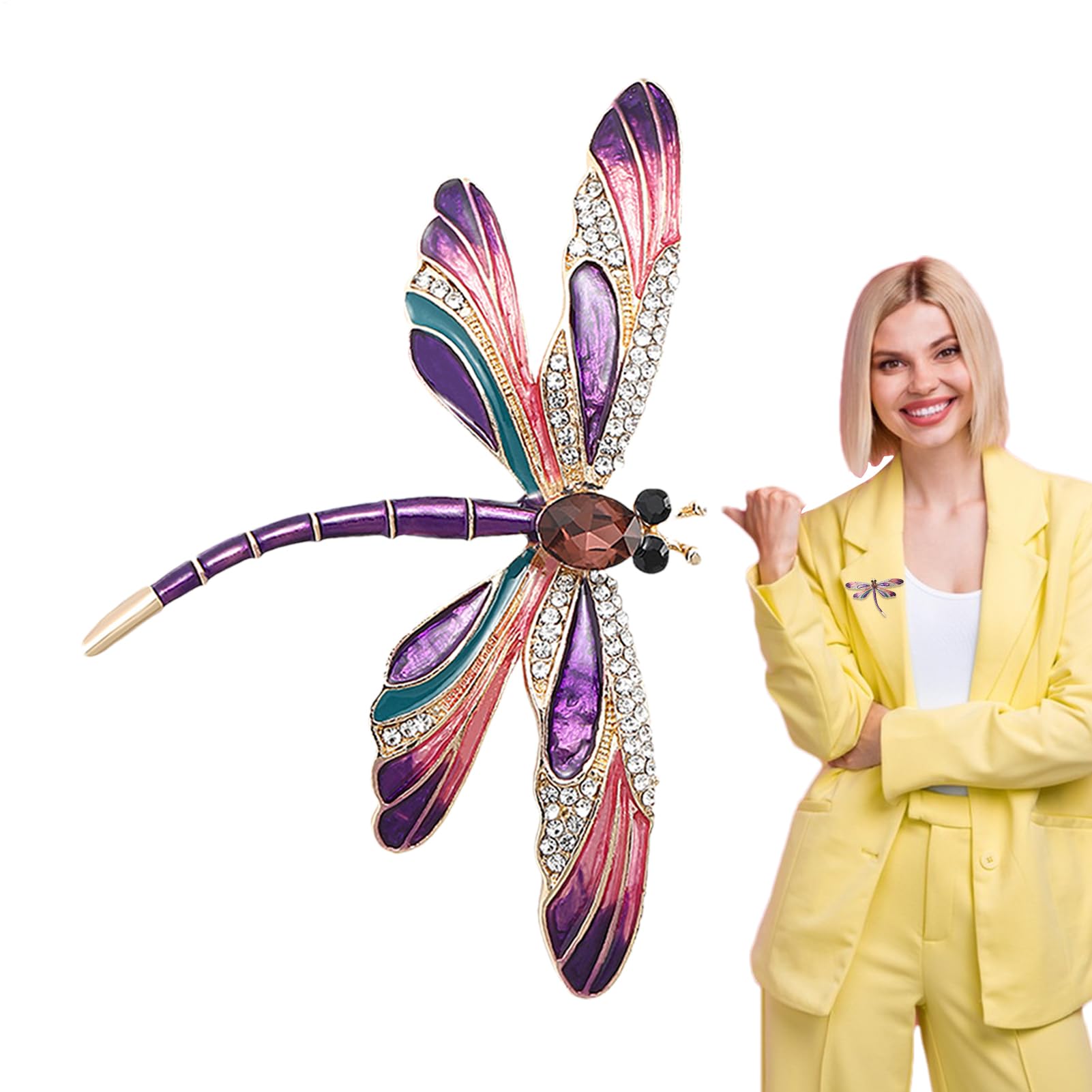 Broszka Ważka Szpilki Dla Kobiet, Stras Smok Fly Pins, Statement Animal Broszka, Ważka Biżuteria, Zwierzę Na Boże Narodzenie, Fly Smok Na urodziny, Walentynki, Rodzina