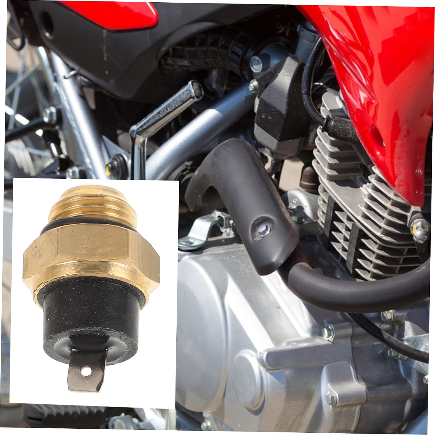 Zerodeko Replacement Metal Thermostat Detection Switch for Motorcycles Radiator Fan Switch Easy Install