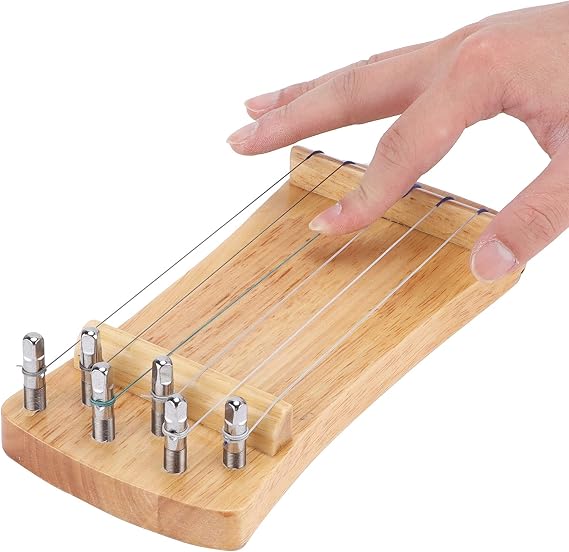Guzheng Finger Trainer, Wooden 6-String Mini Musical Instrument Fingering Practice Tool