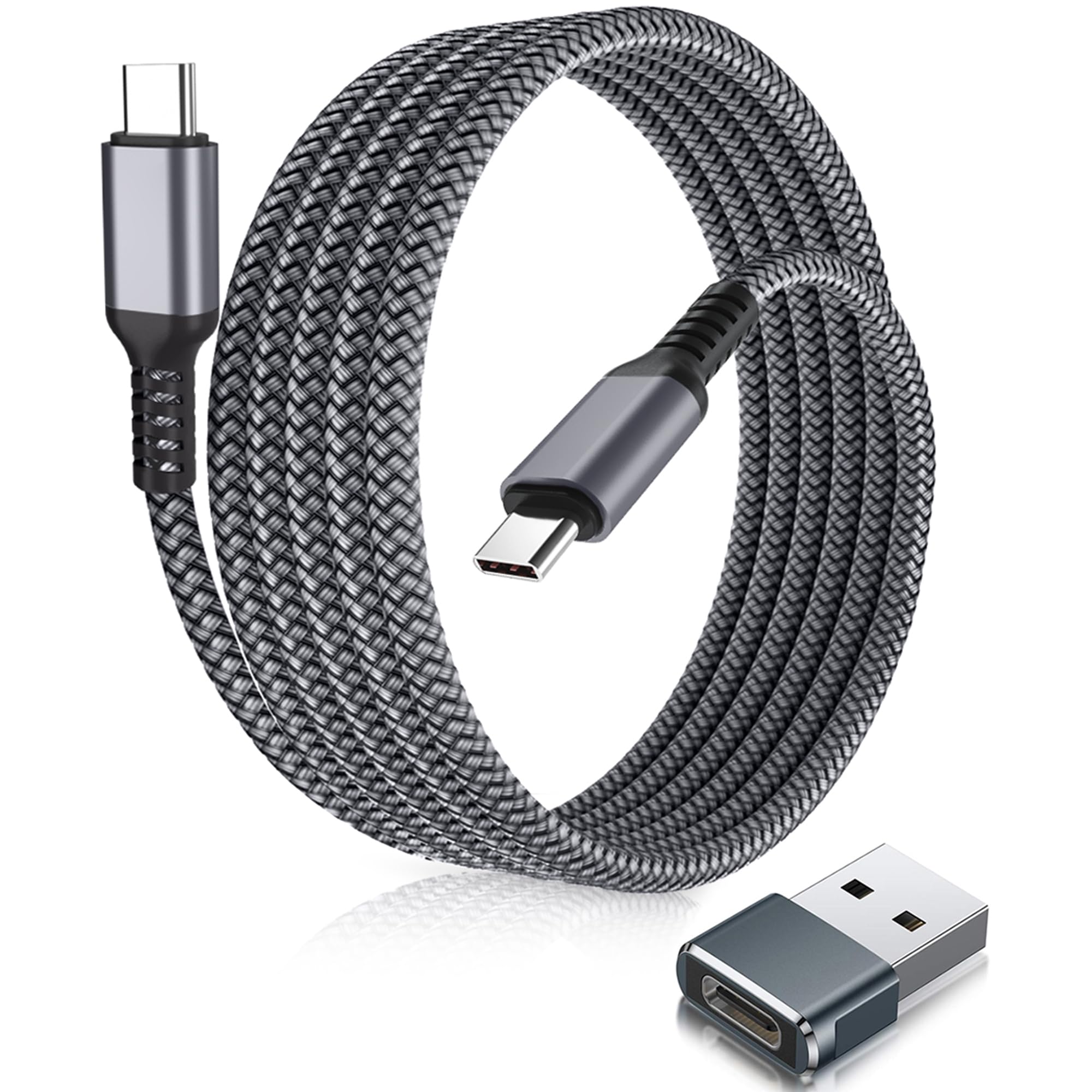 Elebase Cavo USB C a C 100W 3M con Adattatore USB,Caricatore Rapido 20V/5A PD per MacBook, iPad Pro Air 5 6 Mini 7,iPhone 17 16 15 Pro Max Plus Air,Samsung Galaxy S8 S9 S10 S10E S25 S24 FE Ultra Plus