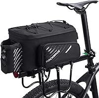 ROCKBROS 13L Bike Trunk Rack Bag with Rain Cover & Shoulder Strap - Pannier Storage for E-Bike, Commuter Bicycle