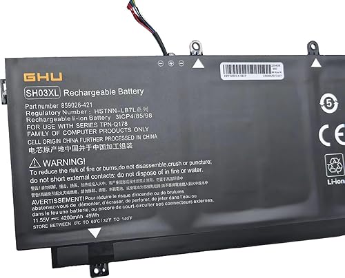 Miniatura 3 de GHU SH03XL 859026-421 - Batería para portátil compatible con HP Spectre X360 13-AC033DX Series 13-AB001 13-AB099 13T-AB00 HSTNN-LB7L 859356-855
