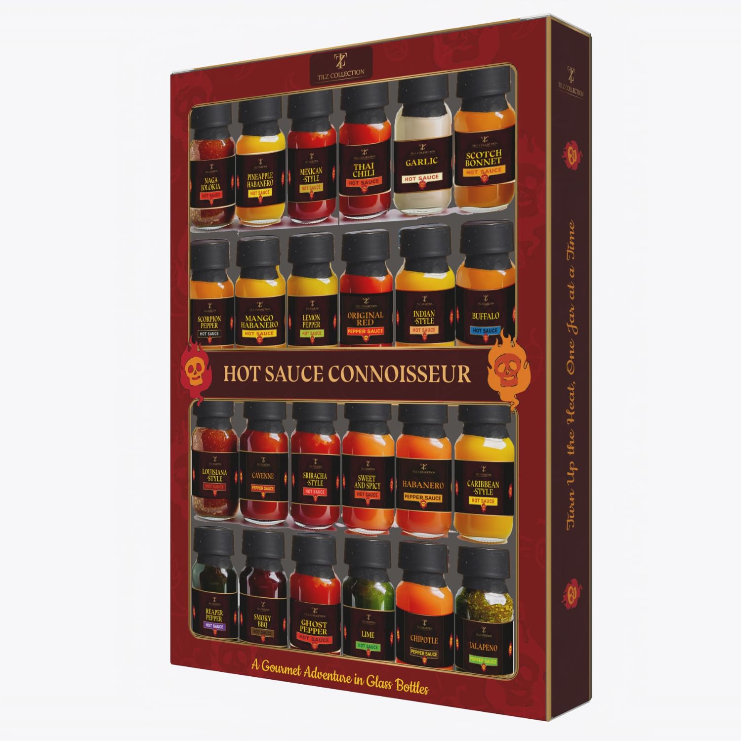 Tilz, Hot Sauce Gift Sets |24 Hot Sauce Bottles, Sampler, Chilli Sauce, Food Gifts For Men |Sriracha, Jalapenos, Garlic, Cayenne Pepper, ⁠Scotch Bonne, ⁠BBQ, Chipotle |Christmas Gifts Men, Women - Image 4