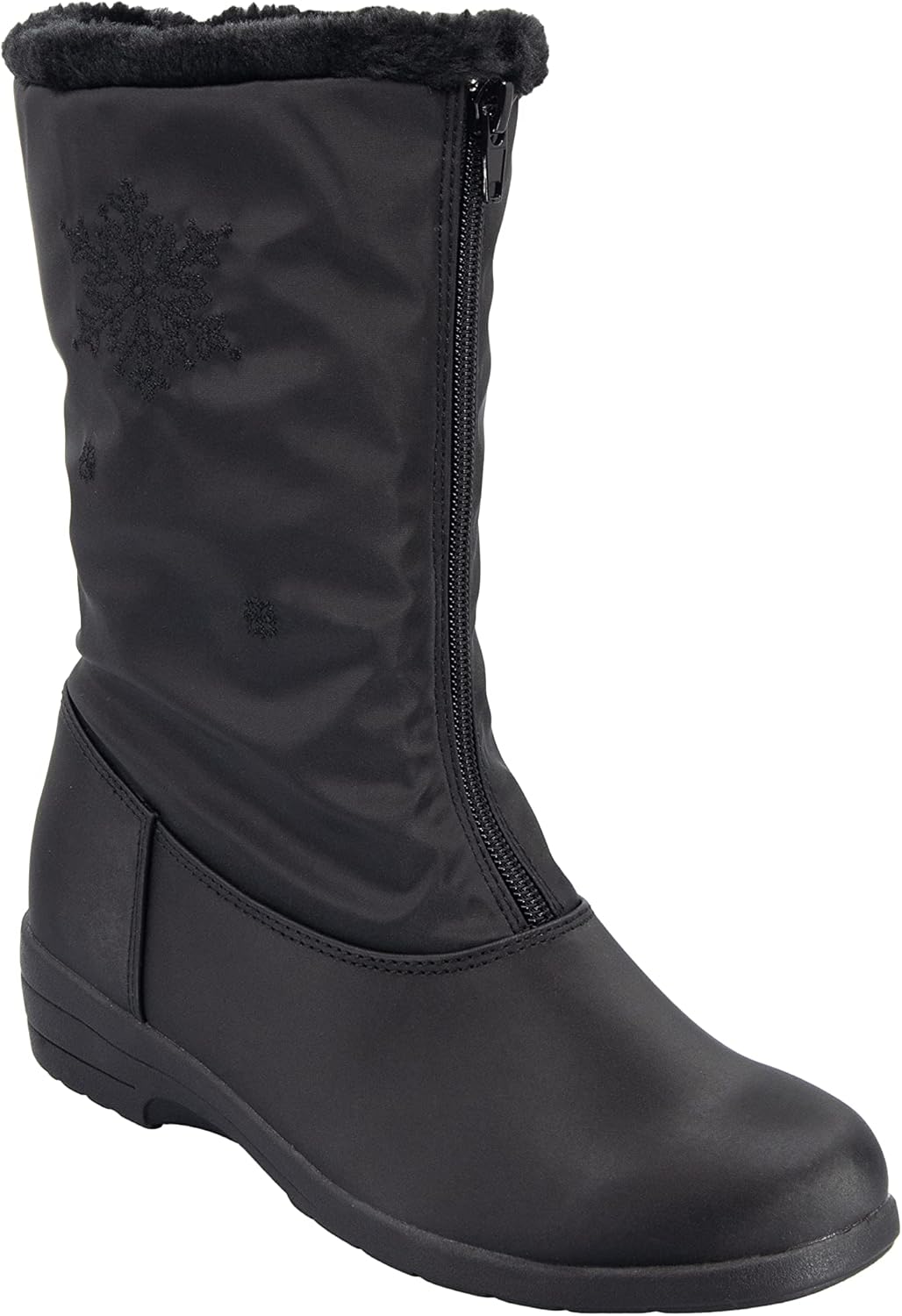 Boston Accent Womens Waterproof Snowboots, Black, 7 M US