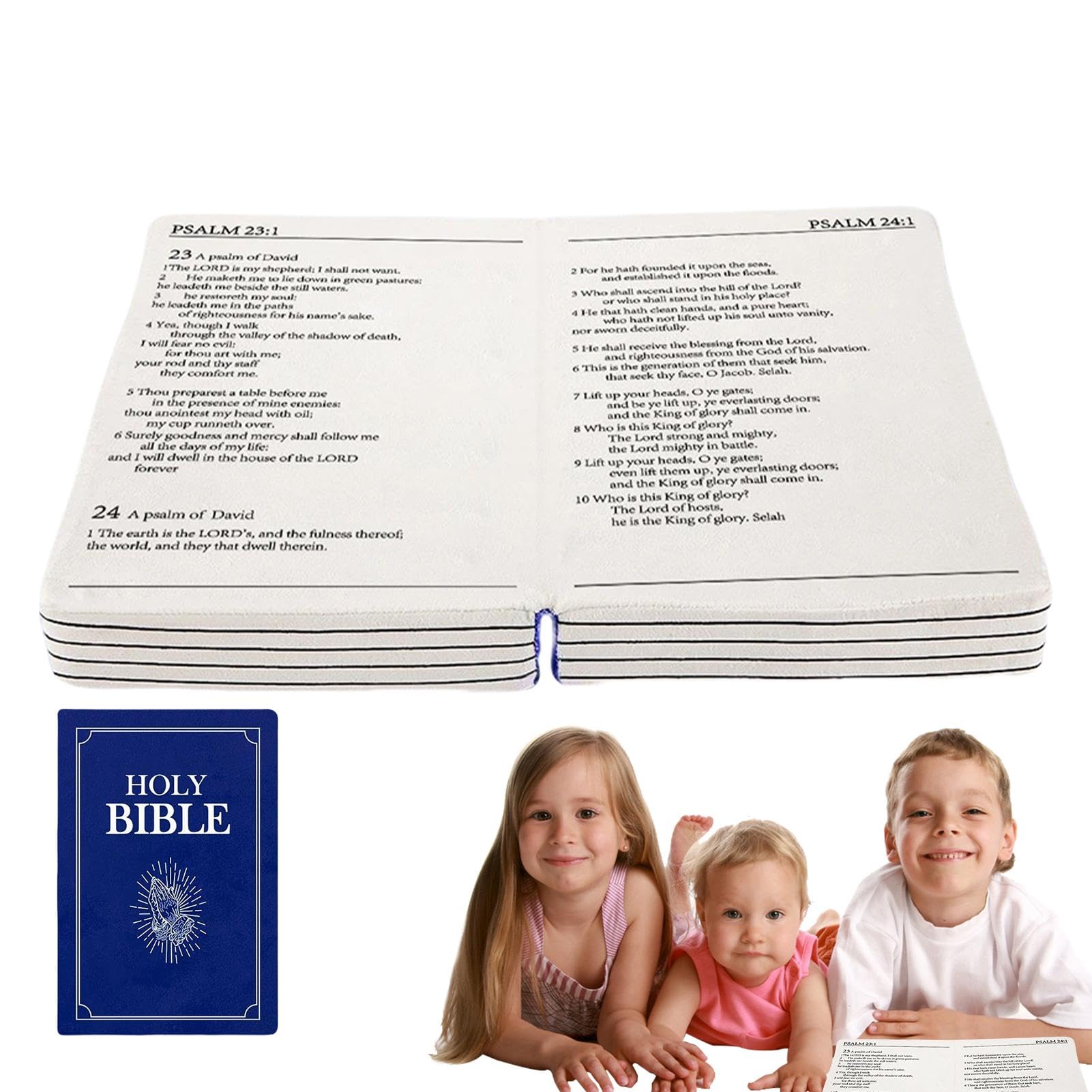 Oreiller Bible en peluche en forme de livre chrétien pour canapé