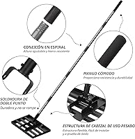 Vista 3 de Walensee Rastrillo Nivelador de Césped, 6.5 pies 17"x10" Herramienta Levelawn, Herramienta de Nivel de Césped Resistente de Servicio Pesado que