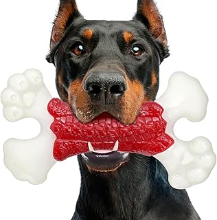 Zinbo Dog Toys for Aggressive Chewers, Dog Toys for Large Dogs, Indestructible Dog Bones for Aggressive Chewers, Tough and Durable Dog Chew Toy, Real Bacon & Beef Flavors