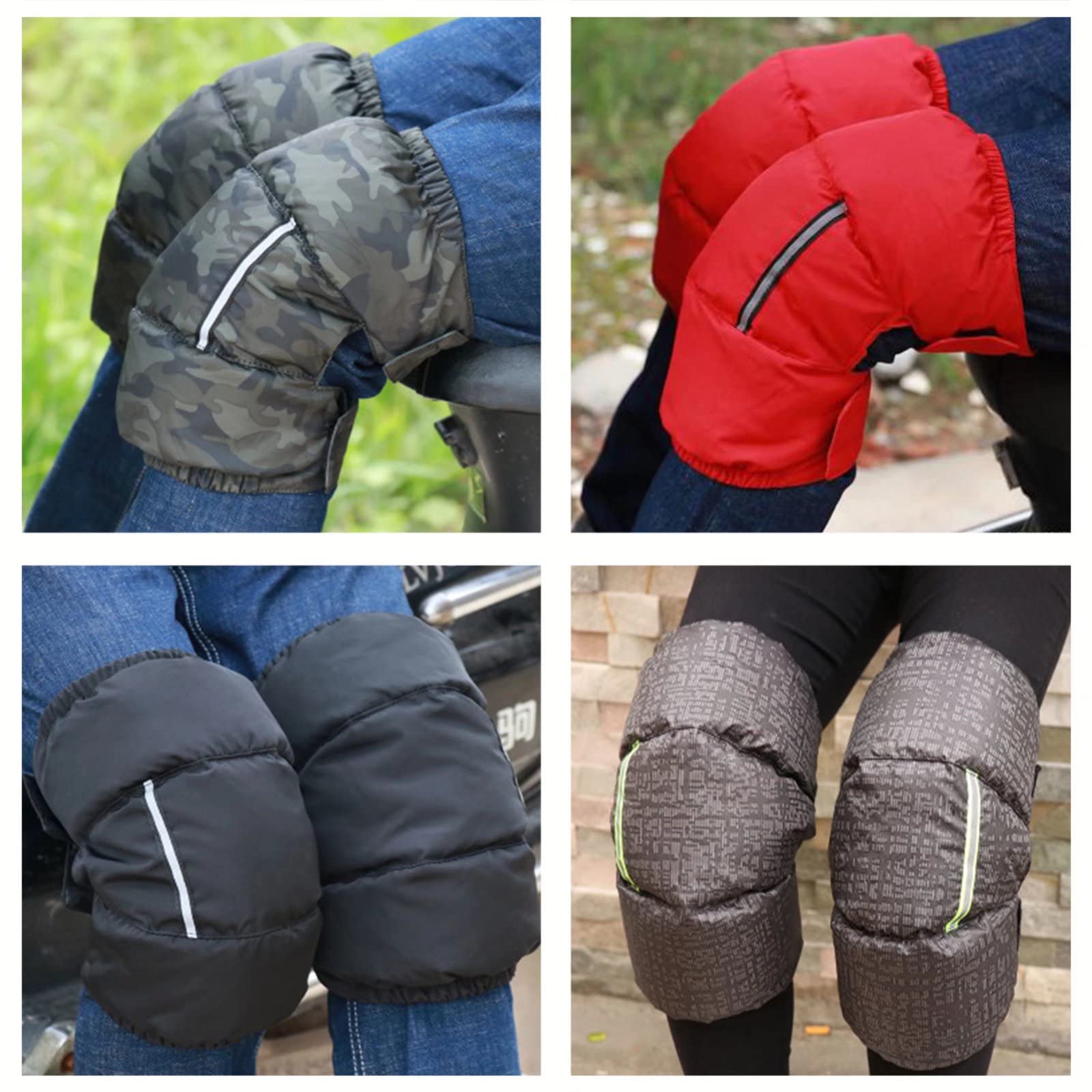 Hommes Femmes Coupe-Vent Cyclisme Genouillère, Temps Froid Thermique Épais Genou Wraps Pads Jambières Protecteur pour Extérieur, Hiver Chaud Leggings Couvre pour Moto Vélo Ski Snow