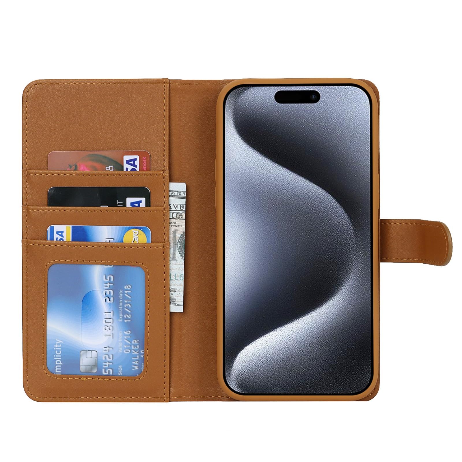 Zouzt for iPhone 15 Pro Max 6.7 Inch Detachable Wallet Case with Card Holder for MagSafe Premium PU Leather 2 in 1 Flip Folio Book Magnetic Stand Protective Phone Cover - Image 4