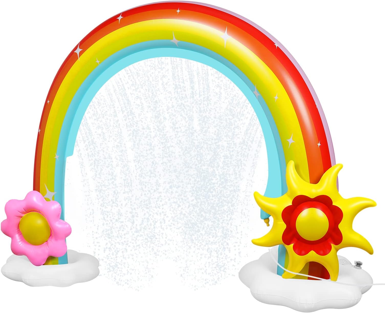 Anpro Inflatable Rainbow Sprinkler for Kids - Kids Summer Outdoor Lawn Toy with Water Sprinkler, Outdoor Fun Play Toy Summer Activities Backyard Yard Lawn Game for Toddlers Boys Girls