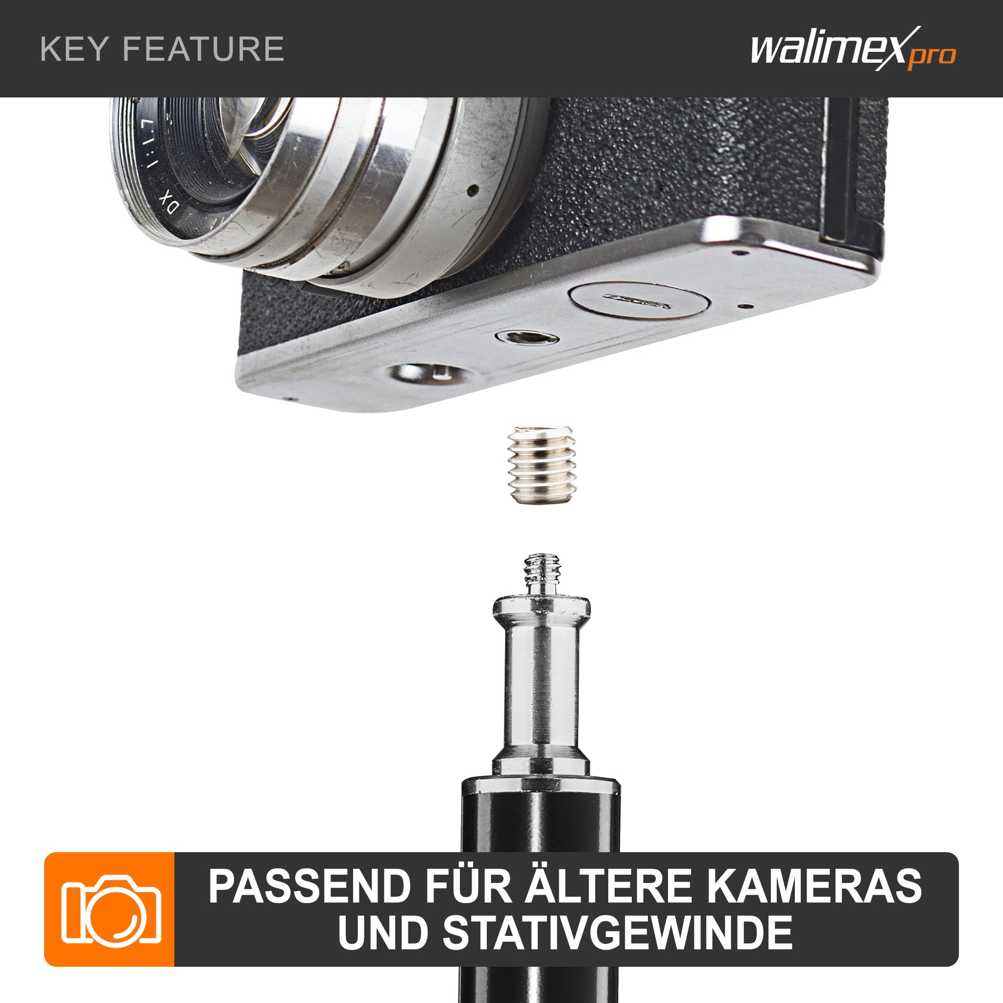 Walimex adapter gwintowany 1/4 cala na 3/8 cala