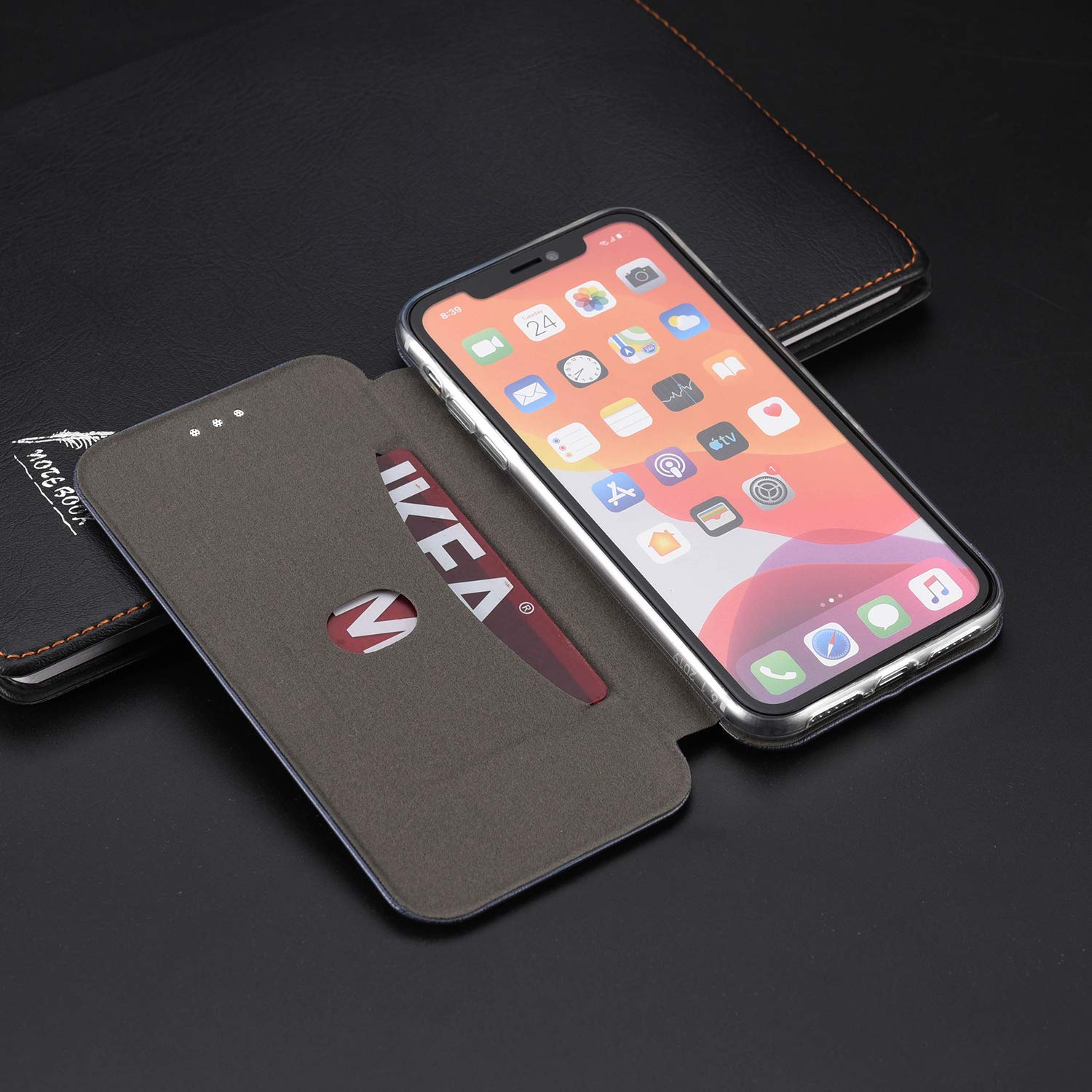 Suncase Custodia A Libro In Pelle Per IPhone 12 (5,4'') – Portafoglio Con 3 Scomparti E Chiusura Magnetica – Colore Marrone Antico