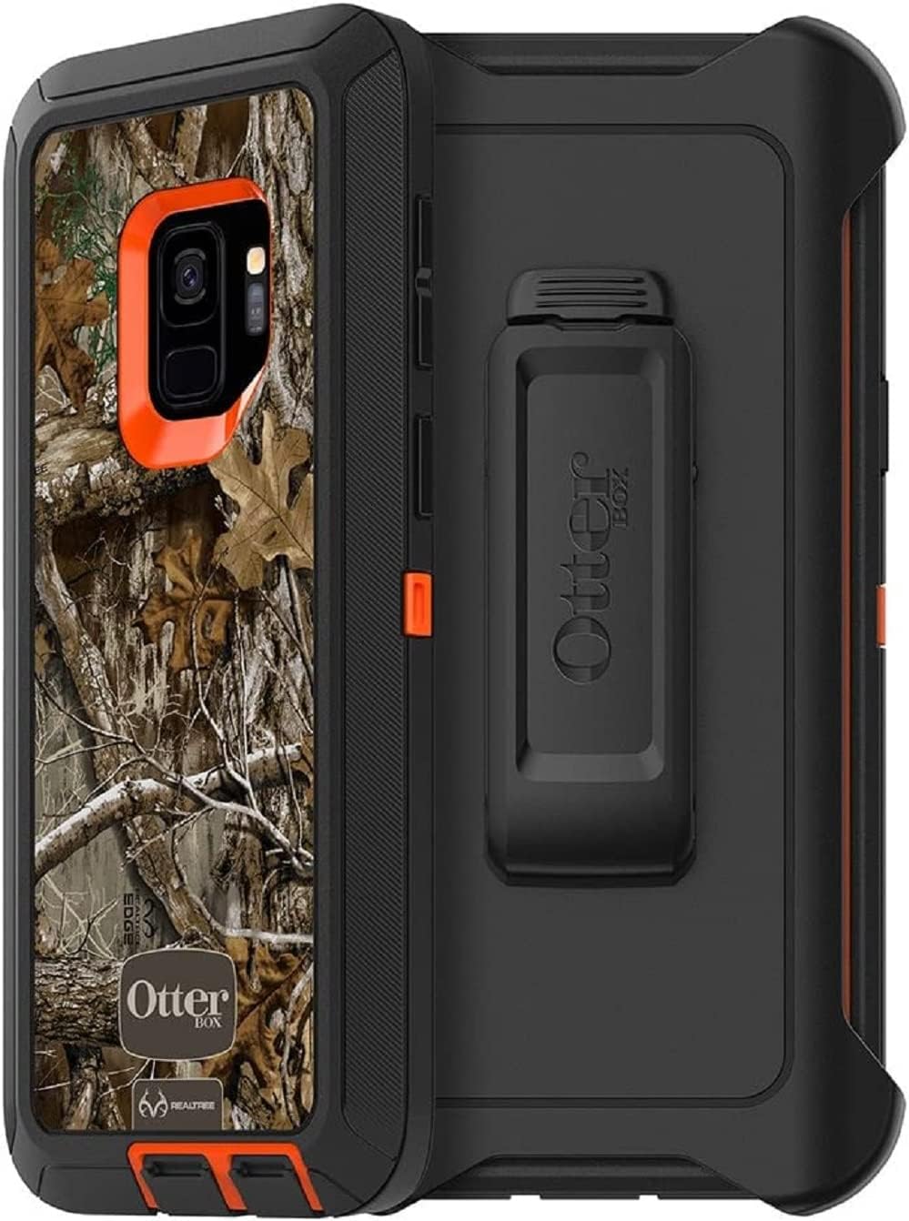 OtterBox Defender Series Case for Samsung Galaxy S9 (Only) - Holster Clip Included - Non-Retail Packaging - Rt Blaze Edge (Blaze Orange/Black/Rt Edge Graphic)