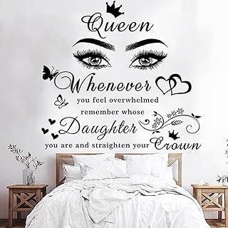 Girls Inspirational Wall Stickers Wall Art Quote Queen Wall Decals Posit...