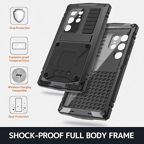 Miniatura 4 de NINKI Funda para cámara compatible con Samsung Galaxy S23 Ultra con protector de pantalla de metal, a prueba de golpes, a prueba de polvo, funda