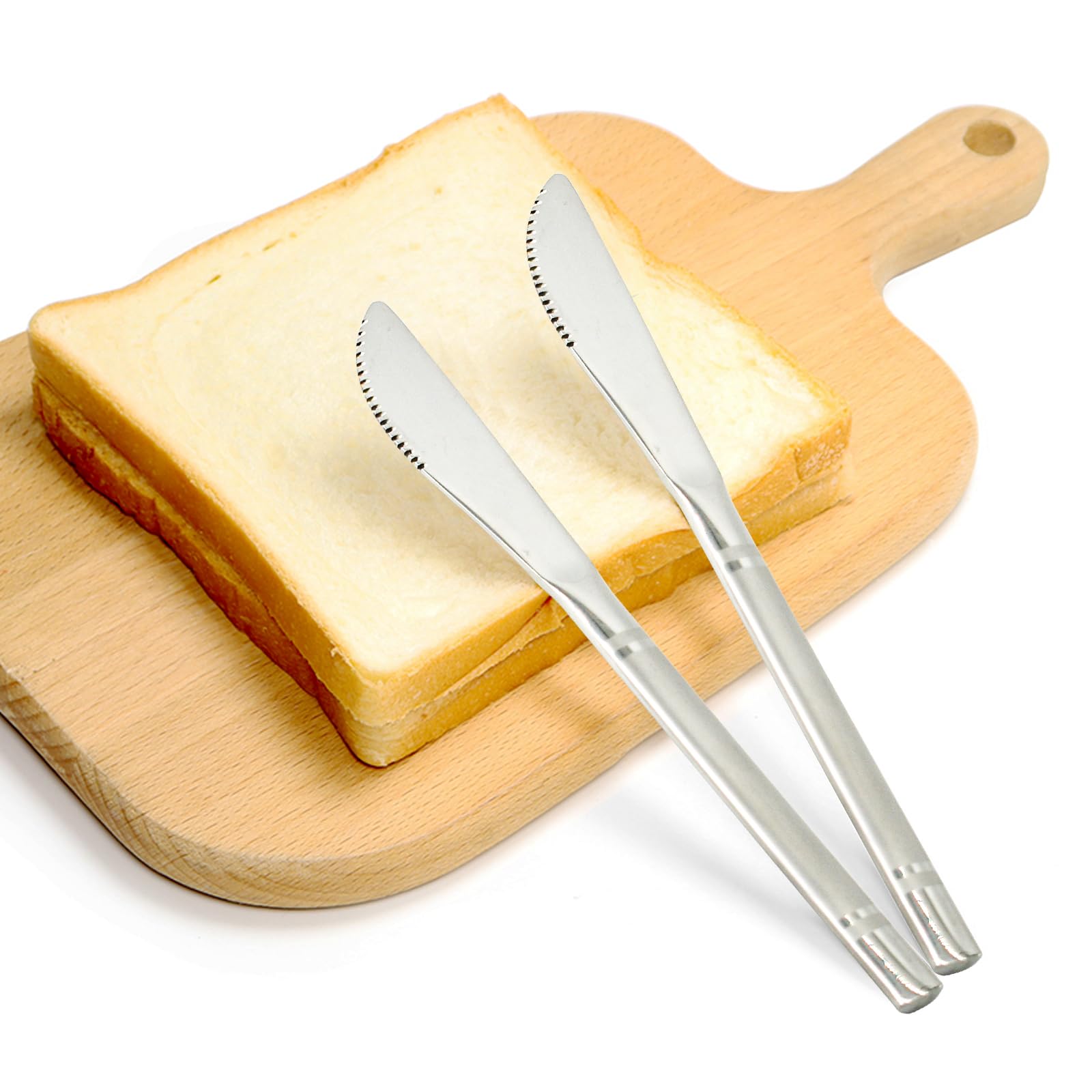 VANRA Set di 6 piccoli coltelli da dessert in acciaio inox per bambini, per antipasti, frutta, snack, servire, mini posate da 14,5 cm