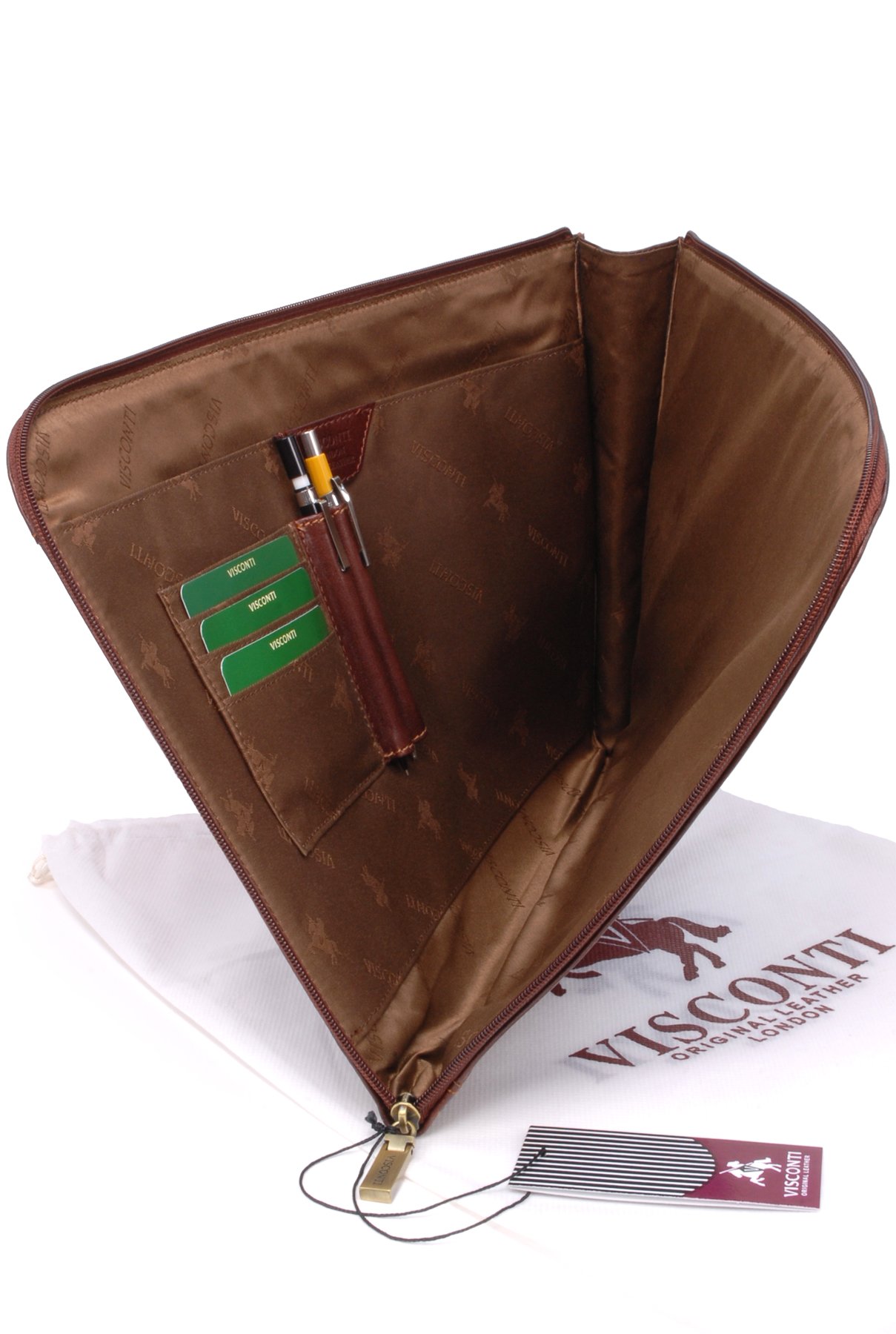 Visconti Cartella Portadocumenti in Pelle da Viaggio per Uomo A4 Bond Marrone Chiaro