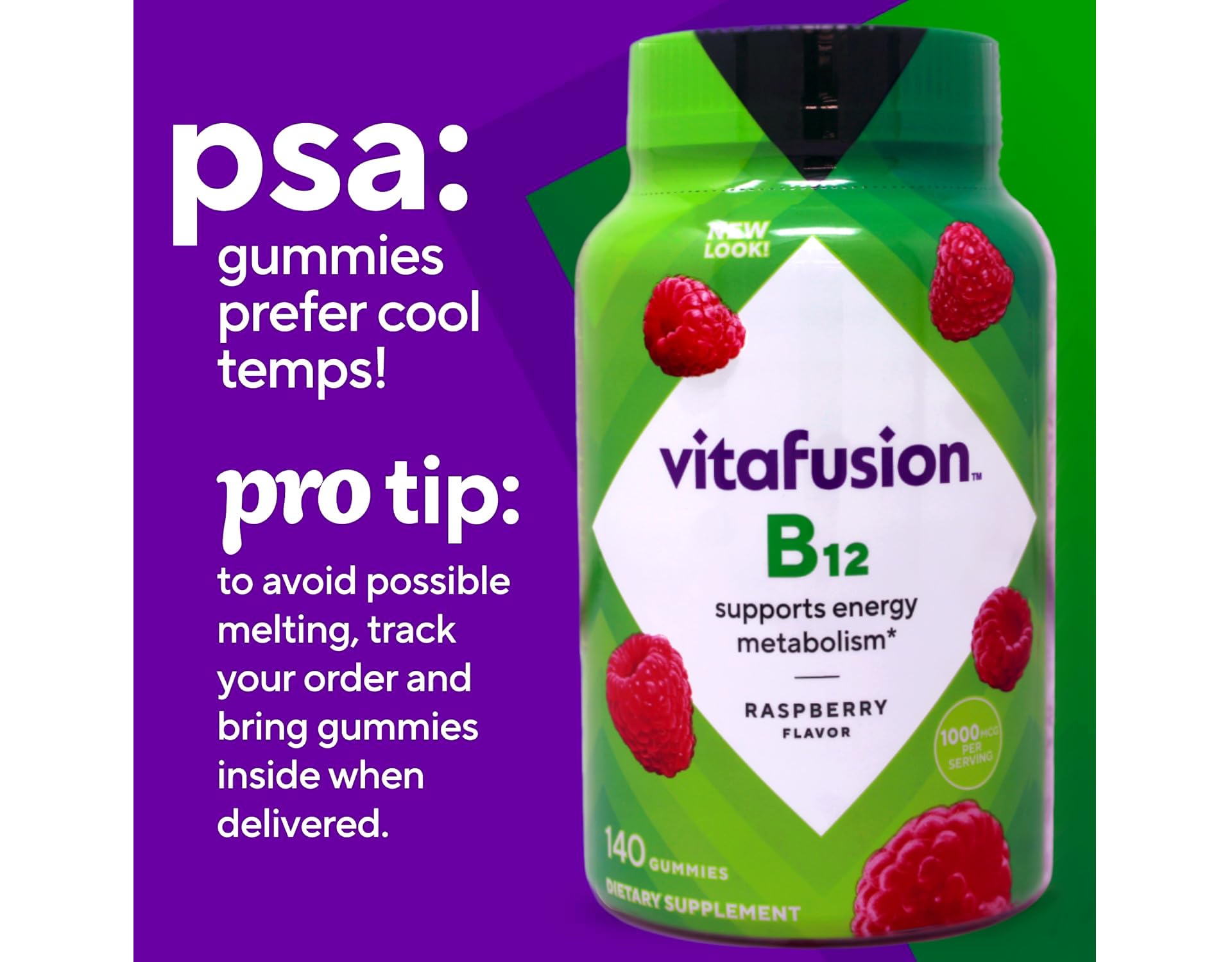 Vitafusion B-12 1000mcg Gummy 140 Count (Pack of 2)