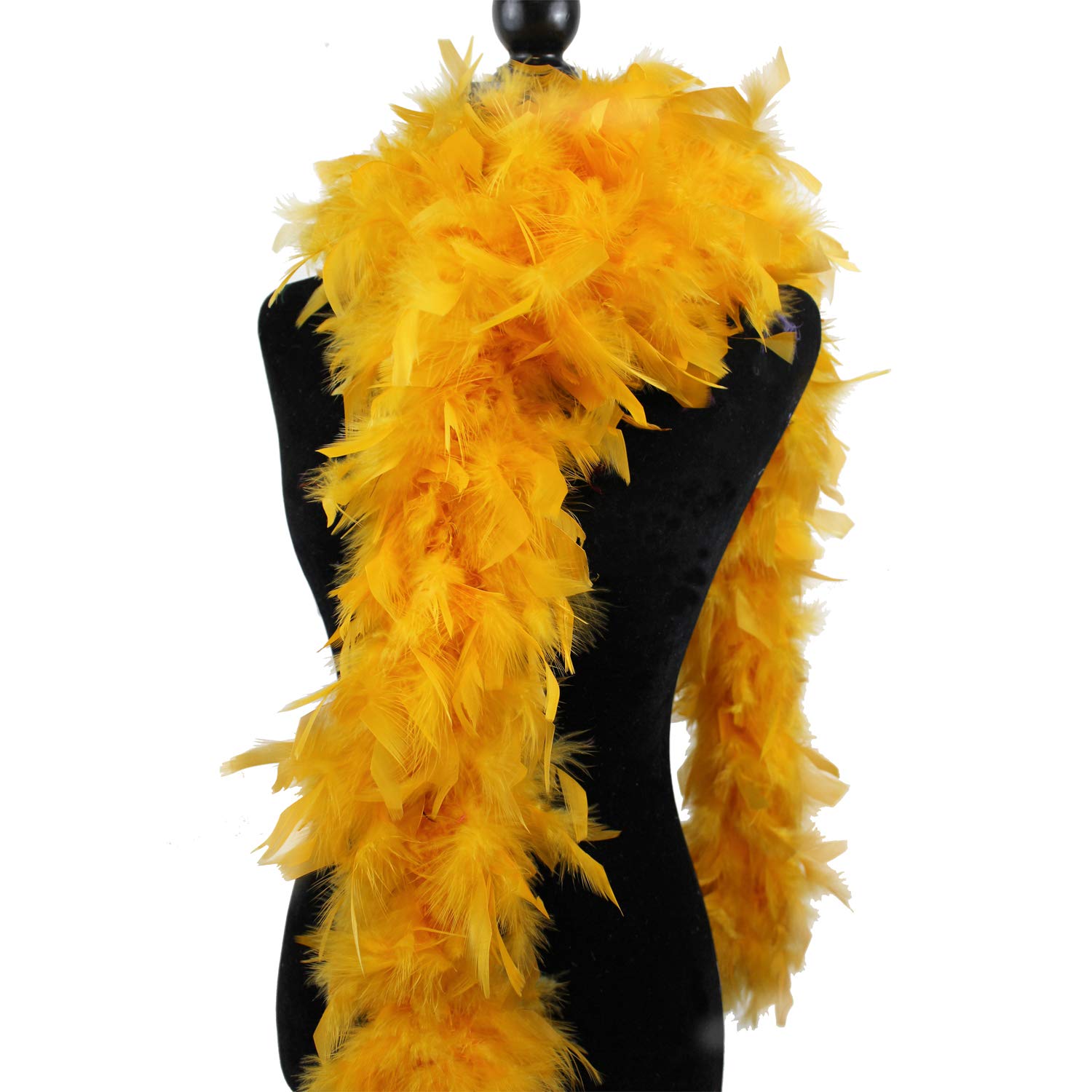 Fukang Feather Turkey Chandelle Feather Boa 74 '' Long (Yellow Gold, 80g)