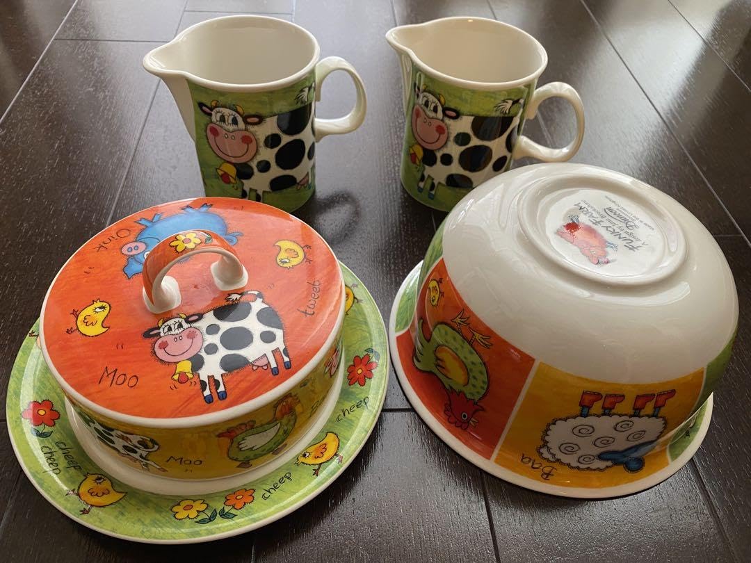 イギリス発 ☆★☆ DUNOON ダヌーンFunky Farm食器 4点セット Amazon.co.jp: イギリス発 DON ダヌーンFunky Farm食器 4点
