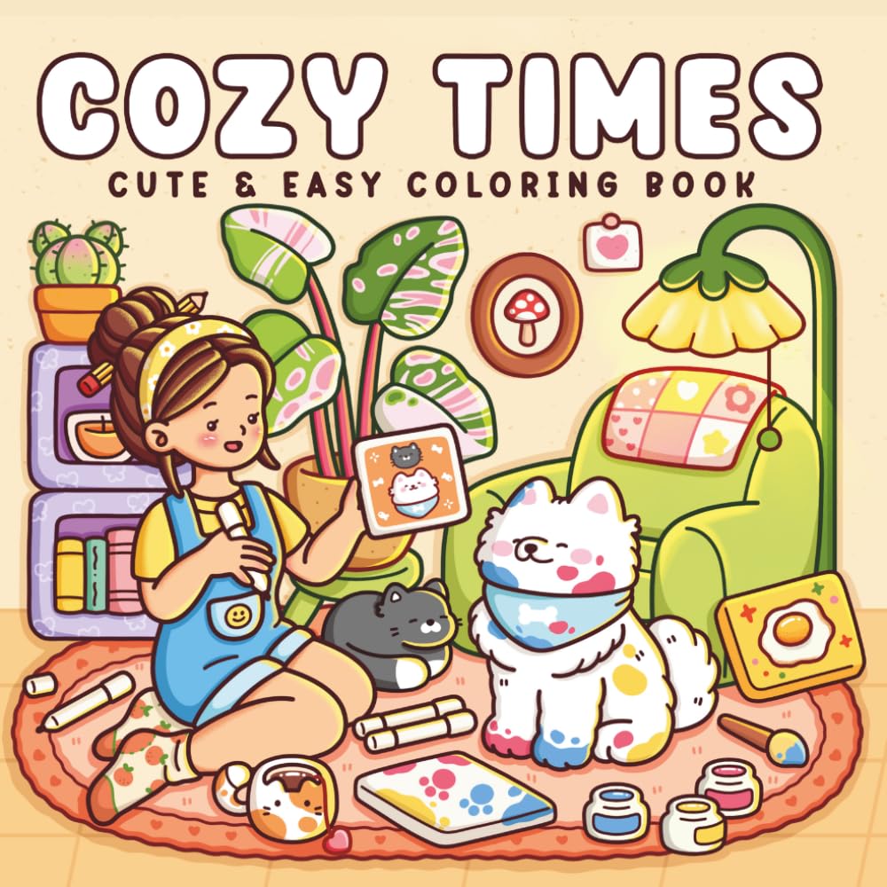 Relaxing Vibes Coloring Book with Cozy Illustrations