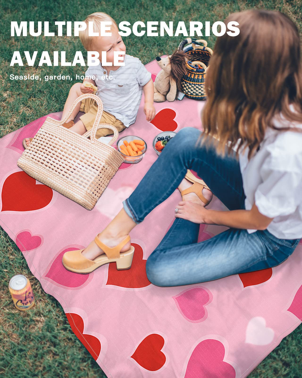 Tapis De Camping Imperméable – Plage & Pique-nique (rose, 200x140cm)
