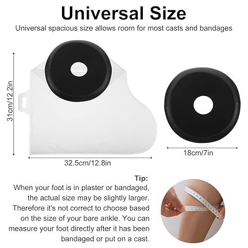 Miniatura 2 de Funda impermeable para pies para ducha para adultos, fundas de pie con parte inferior acolchada antideslizante, protector hermético para tobillos,