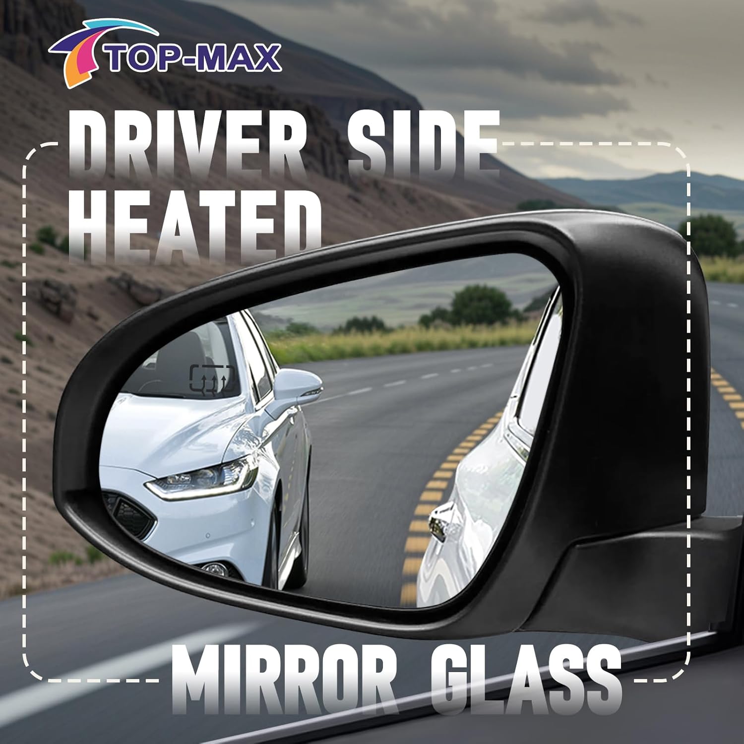 TOP-MAX Driver Side Mirror Glass Compatible with Toyota Corolla 2014 2015 2016 2017 2018 2019, Left Side Rear View Mirror Glass with 2-Pin Heating Connector, Replaces 87961-02F30