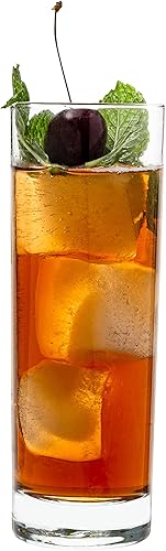 Vasos Highball con base pesada, vasos para beber de 10.75 onzas, juego de 6 vasos Collins para jugo, agua, bebidas y cócteles