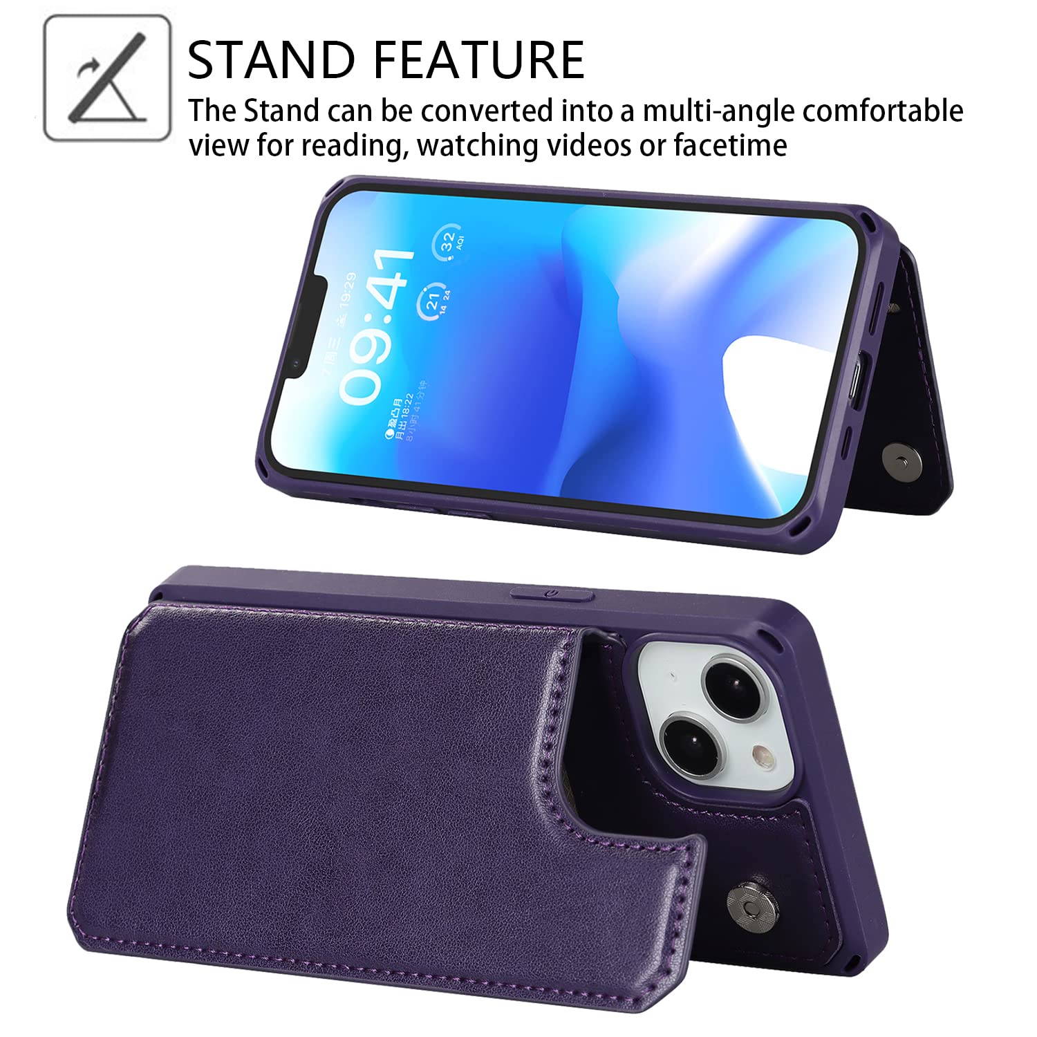 Procarcasa For IPhone 16 Pro Phone Case Wallet With Card Holder,for IPhone 16 Pro Wallet