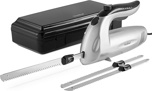 VonShef Electric Carving Knife With Two Serrated Blades For Multi-Purpose Use, Ergonomic...