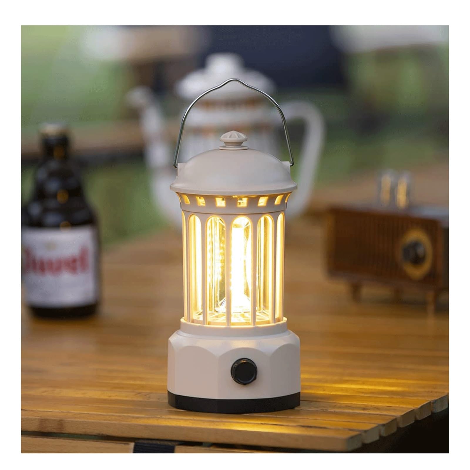 Lanterne de camping LED avec variateur d'intensité, lumière USB rechargeable, lampe de tente portable et étanche pour éclairage d'urgence, pêche, randonnée et pannes de courant