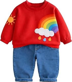 Googo Gaaga Printed Sweat Shirt with Denim Pant for Boys - Cotton Clothing Set for Baby Boy | Soft Fabric Full Sleeves Swe... Price In India